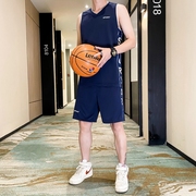 冰丝无袖t恤男夏季薄款速干短袖短裤休闲运动健身背心篮球服套装