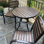 阳台小桌椅三件套组合休闲防腐木室外庭院露天茶几塑木户外桌椅子
