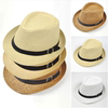 遮阳草帽爵士礼帽男沙滩，帽子男士时尚，皮带款帽子太阳帽沙滩户外