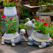 花园庭院创意园植物多肉花盆摆设树脂卡通乌龟装饰品摆件