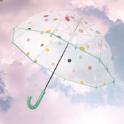 儿童夏季雨伞女童宝宝波点可爱透明小学生，拍照轻便可爱透明儿童伞