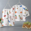 儿童男女童棉绸睡衣套装夏季宝宝薄款开衫家居服婴儿绵绸空调服