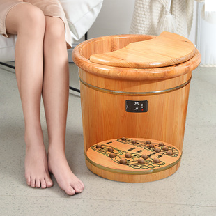 香柏木泡脚木桶过小腿，家用实木足浴木盆洗脚泡脚按摩桶保温木质桶