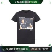 香港直发PHILIPP PLEIN 男士黑色图案印花短袖T恤 MTK3498 PJY00