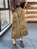 小菲家~夏季韩版文艺个性口袋宽松显瘦工装风减龄百搭纯色半身裙