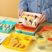 饺子盘带碟专用寿司炸鸡盘餐盘家用创意塑料菜盘碟子吃水饺的盘子