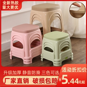 加厚塑料凳子家用成人客厅餐桌，椅子高凳防滑熟胶板凳浴室茶几高凳
