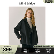 mbmindbridge百家好女士，简约复古冬季毛，呢大衣2023纯色外套