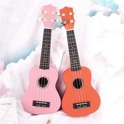 彩色21寸尤克里里吉他ukulele 碳纤维可弹奏儿童乐器四弦琴小吉他