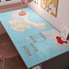 学习型书桌垫卡通夏季世界地图桌面垫儿童写字台桌垫硅胶桌布