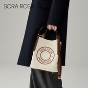 sorarosa法式水桶包帆布(包帆布，)单肩手提包，斜跨大容量通勒托特包包女