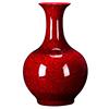 高档景德镇陶瓷器中国红花瓶摆件新中式客厅电视柜插花家居装饰工