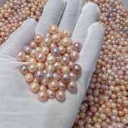 天然珍珠散珠圆形称斤颗粒珠项链手链手工DIY耳钉供佛半成品