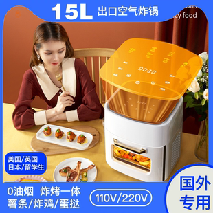 110V伏空气炸锅烤箱智能可视多功能电炸锅薯条机家用台湾美国