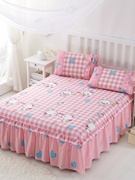 韩式卡通纯棉床罩夹棉儿童床裙单件，全棉床裙加厚床盖1.2米1.5m1.8