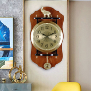 黄铜大象挂钟客厅豪华家用欧式时钟，复古大号钟表，丽声机芯美式挂表