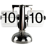 翻页钟自动(钟自动)d复古机钟字表创意，摆件台式座钟时械客厅数钟电