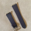 iwatch67/8代深海蓝色真皮表带牛皮材质夏季防水表带智能表带