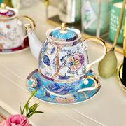 轻奢泡茶壶花茶壶骨瓷，咖啡杯壶套装，客厅家用杯具陶瓷单人子母壶勺