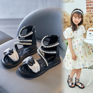 女童罗马凉鞋2023夏季儿童鞋子，4小女孩公主，鞋5软底中大童6岁9