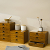 日式zakka杂货做旧复古实木质盒子三抽屉桌面收纳储物盒整理柜
