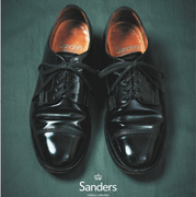 sanders复古军事线低帮皮鞋男亮面植鞣革牛皮，1128德比鞋英国制造