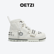 oetzi冰人奥兹铆钉小白鞋，2023春季高帮鞋帆布，丑萌鞋男女同款