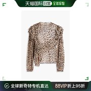 香港直邮潮奢iro女士，filcoupe豹纹雪纺衫