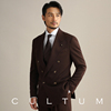 CULTUM 1930s宽肩版老钱风双排扣西服男套装高级感商务戗驳领西装
