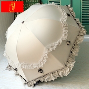 雨伞公主风白色，法式复古蕾丝花边洋伞洛丽塔拍照防晒深拱形太阳伞