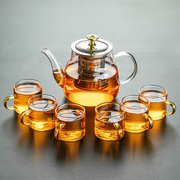 耐高温玻璃茶壶单壶加厚不锈钢过滤泡茶器，家用花茶壶功夫茶具套装