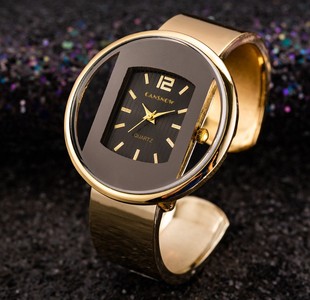 时尚朋克风手镯手表金属表带腕表钢带潮流女士个性石英表女表