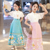 中国风女童马面裙二件套装女夏季古风明制儿童汉服表演服唐装