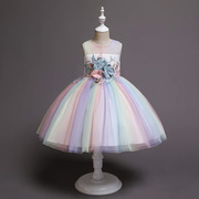 童装公主裙连衣裙3-15岁女童，礼服六一演出服装欧美童裙蓬蓬裙