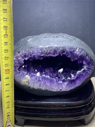天然水晶紫晶洞聚宝盆紫水晶钱袋招财办公摆件礼物 一物一图