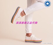 KEDS 彩虹底帆布鞋有机棉松糕底女鞋增高女鞋Jute Feat(WF65422)