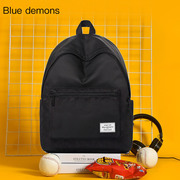 bluedemons黑色防水双肩包男电脑，背包休闲女包学生书包校园帆布包