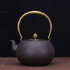 日式围炉煮茶器铁壶铸铁圆素无涂层日本生铁壶，烧水壶泡茶铸铁茶壶