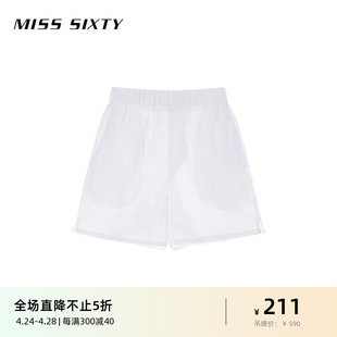 Miss Sixty天使短裤满幅提花高腰刺绣童装亲子装运动风休闲白搭