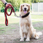 狗狗牵引绳中型大型犬金毛狗，绳子拉布拉多狗链子，狗脖圈狗项圈p链