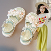 女童凉鞋2024夏季儿童珍珠，花朵公主鞋小女孩，中大童宝宝防滑鞋