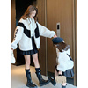 韩国女童亲子装2021秋冬装母女装羊羔，毛外套(毛外套，)加绒加厚韩版棉衣