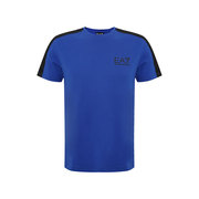 Armani/阿玛尼EA7男士短袖圆领拼接色蓝色T恤衫夏国际大牌