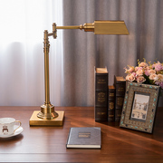 耀马 美式台灯书房书桌护眼LED仿古铜北欧复古工作创意可调光阅读