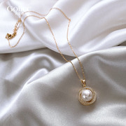 珍珠项链女轻奢小众设计锁骨链高级感颈链2023年吊坠配饰
