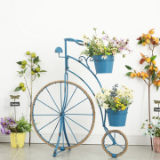 北欧创意铁艺自行车花架花店，咖啡馆拍照道具，落地装饰摆件置物架*