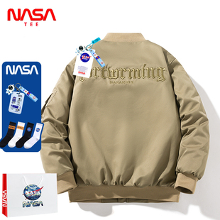 NASA联名秋冬加厚棉衣袄棒球服外套男女潮牌刺绣宽松青少年夹克