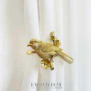 小鸟纯铜挂钩动物黄铜窗帘，美式装饰挂物法式复古绑带欧式墙钩挂球