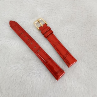 适用xingjue星爵heiqn海奇haiqin海琴14毫米14mm红色女真皮手表带
