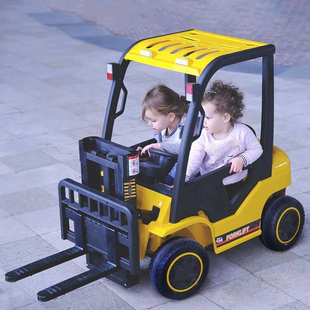 儿童电动车可升降充电叉车，男女宝宝大号四轮遥控汽车玩具可坐人